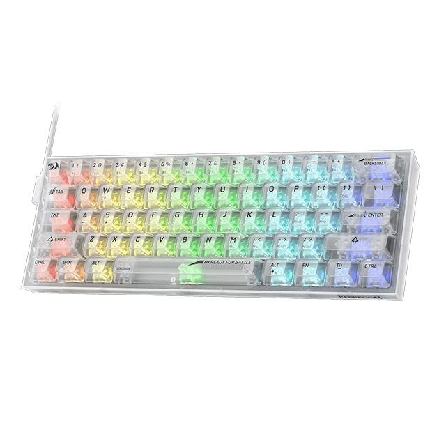 TECLADO REDRAGON FIZZ TRANSPARENTE K617CT 60%, INGLES