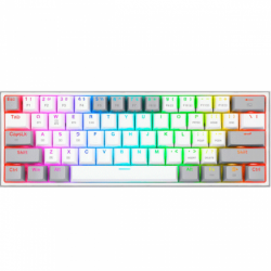 TECLADO REDRAGON FIZZ PRO BLANCO/GRIS K616-RGB WG SP 60%, ESPAÑOL