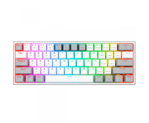 TECLADO REDRAGON FIZZ PRO BLANCO/GRIS K616-RGB WG SP 60%, ESPAÑOL