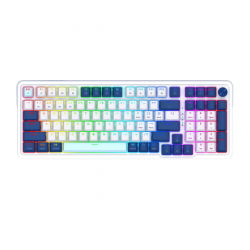 TECLADO REDRAGON EISA WHITE/BLUE K686WB 96%, INGLES, BT
