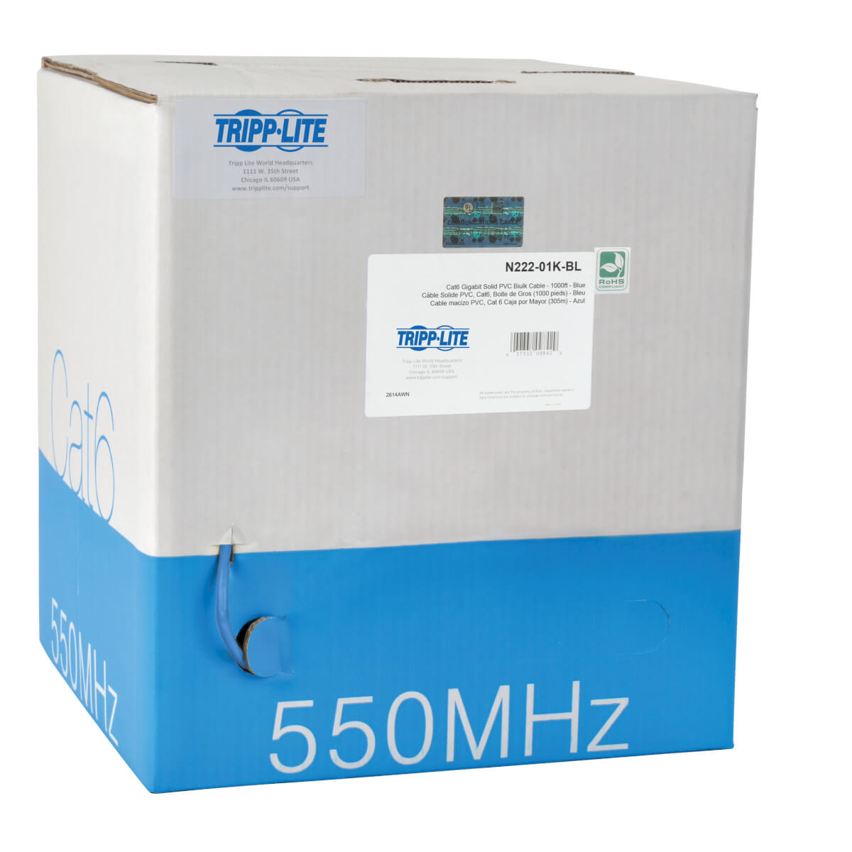 Bobina de Cable UTP CERTIFICABLE TRIPP-LITE N222-01K-BL